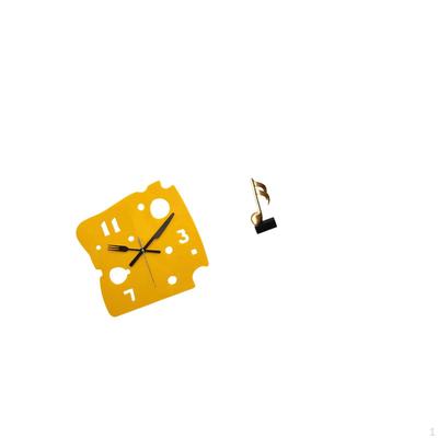 Nordic Minimalist Cheese Clock Desk Quiet Acrylic Wall Hanging for Office Bedroom