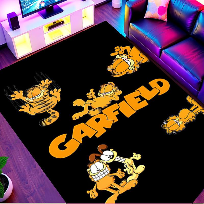 Garfield Print Rug, Washable Floor Carpet, For Entryway Dorm Laundry Room Office Study, Home Decor Birthday Christmas Gift