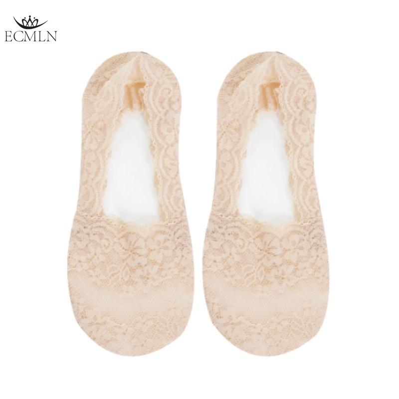 

Новые кружевные носки-лодочки для женщин на лето тонкие неглубокие силиконовые нескользящие не спадающие невидимые носки One Szie