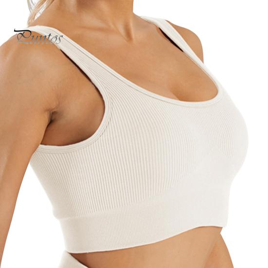 

Женский спортивный жилет, бесшовный, съемные нагрудные накладки, облегающий крой, U-образный вырез, высокая эластичная трикотажная летняя майка, женская нижняя часть, верхняя одежда, укороченная йога S белый