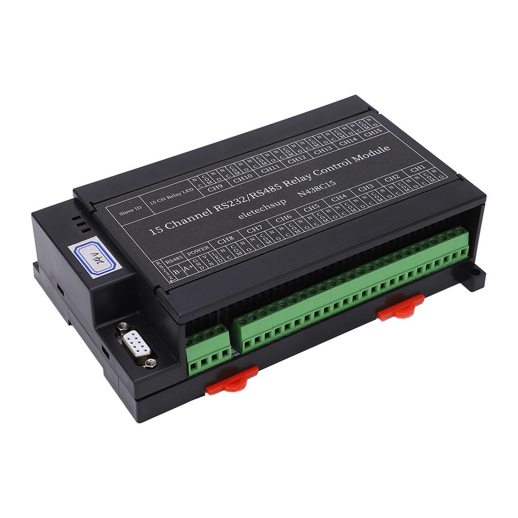 Relais-Steuermodul 15 Kanäle RS485 RS232 SPS DO PC UART Serielle Schalterplatine DC24V