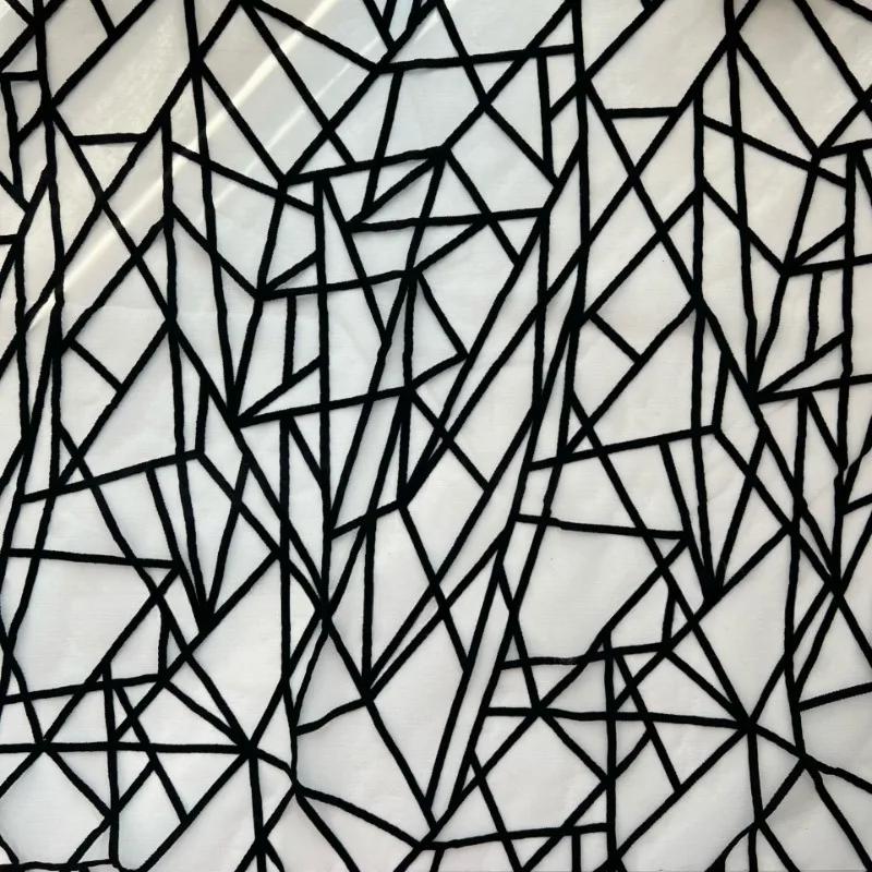 1yard African Flocking Mesh Fabric Jacquard Velvet Fabrics Tulle Lace Holloween Interlining Fabric for DIY Sewing Clothing