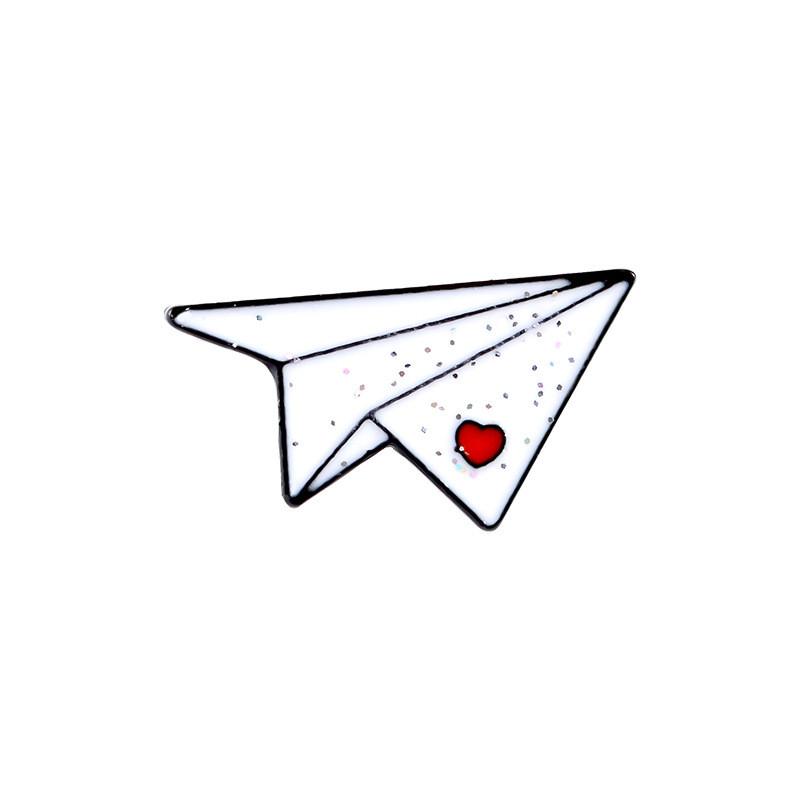 

And Fun Playful Paper Airplane Brooch In Minimalist Design With Glittery Touch Perfect For Personal Fashion Statement XZ2461