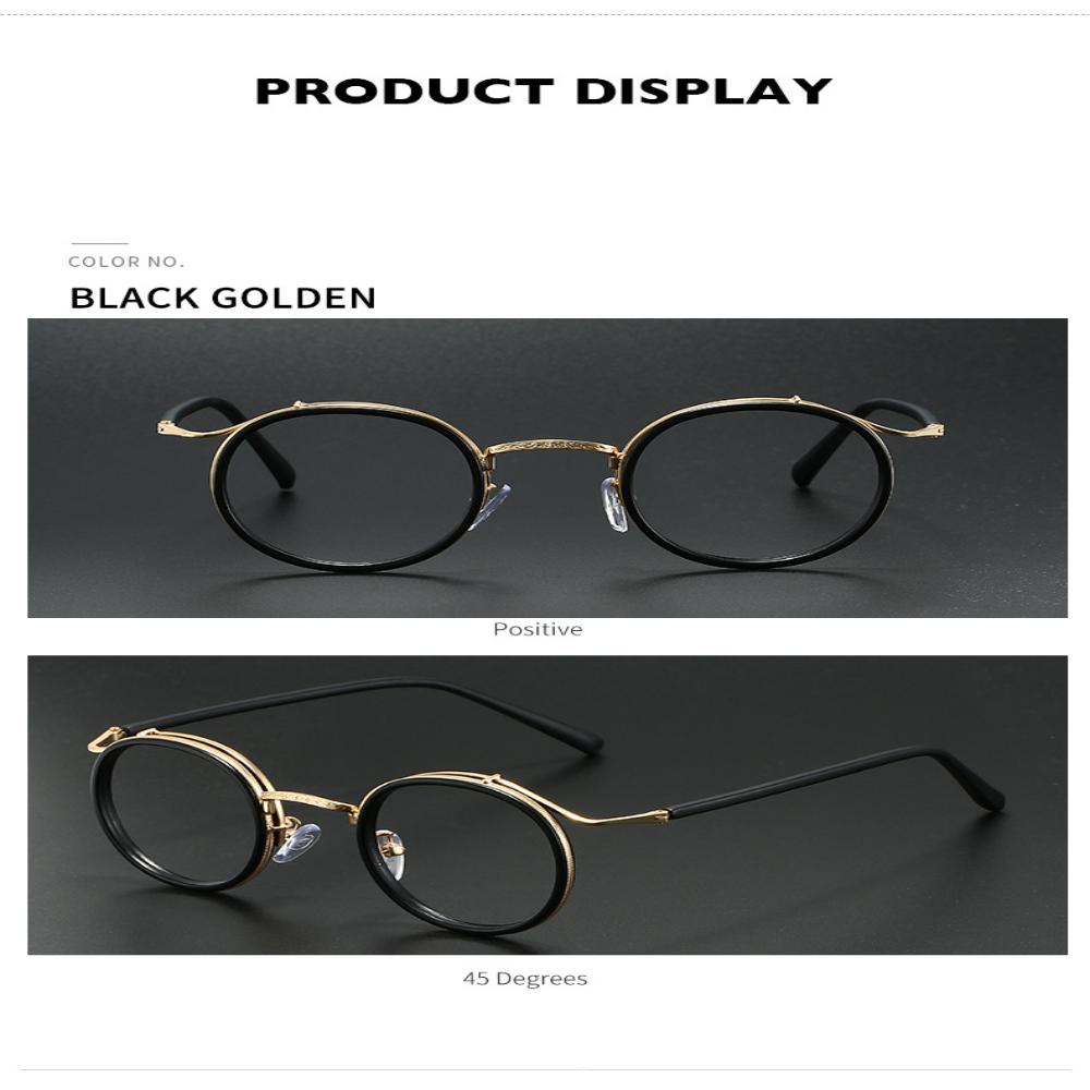 Retro Brand Design Luxury Round Frame Glasses Frame for Men Women Ultralight Stainless Steel Alloy Anti Blue Light Eyeglasses