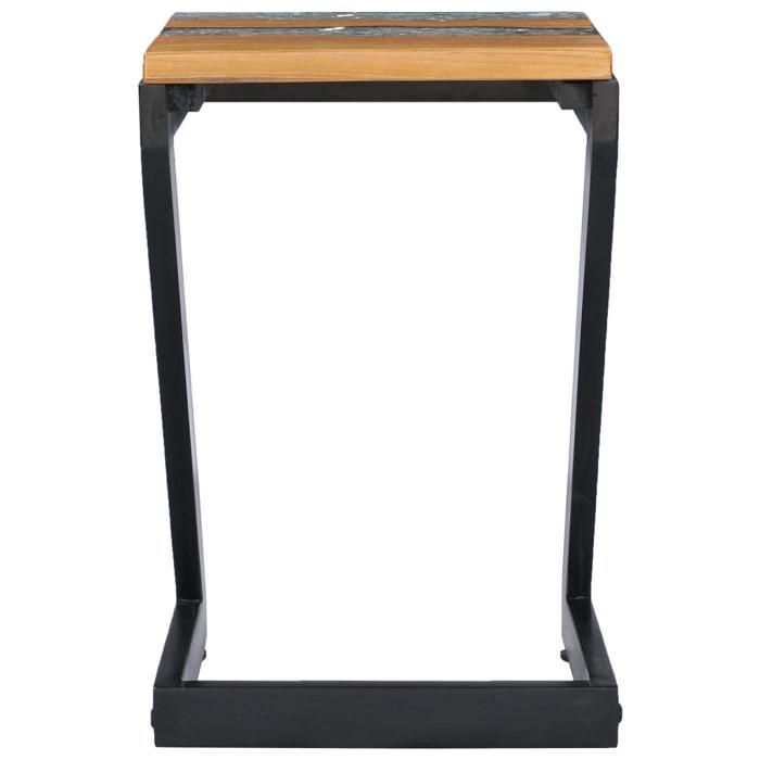VidaXL Table basse 30 x 30 x 50 cm Bois de teck massif et polyrésine