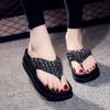 Fashion Height Slides Open Toe Rhenstone Black Indoor Women's Slippers and Ladies Sandals Shoes On Beach Platform Flip Flops Outside B G