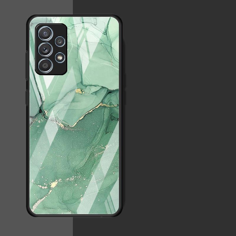 Marmor Mønster 3 Glass Deksel For Samsung Galaxy A52 A71 A50 A51 A70 A21s A31 A72 A10 A12 A30 A22 5G Telefondeksel