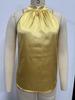 Autumn Satin Solid Color Off-the-Shoulder Halter Top for Women