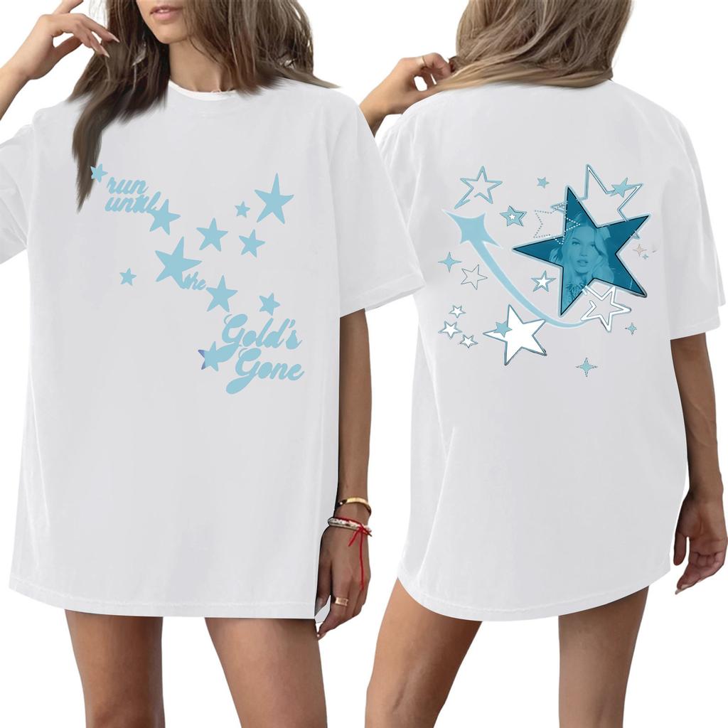 Women's Casual Printed Round Neck Pullover Short Sleeve Top