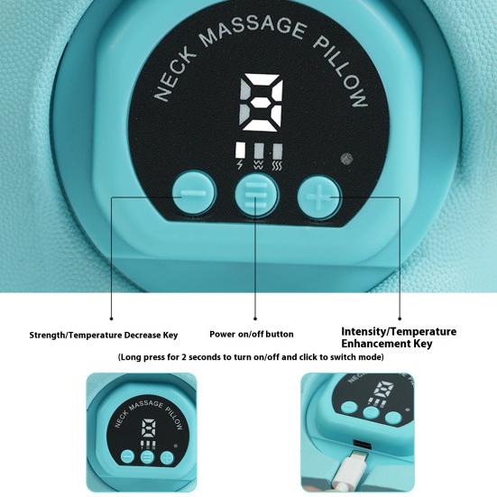 Multi-purpose Neck Massager Pillow Deep Tissue Neck Shoulder Pain Relief Relaxer Pillow Ergonomic Heated Vibration Neck Stretcher Cervical Pillow