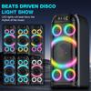 Bluetooth Speaker, 160W Peak Powerful Loud Stereo Sound Deep Bass Wireless Boombox with Subwoofer TWS Pairing Dynamic LED Light