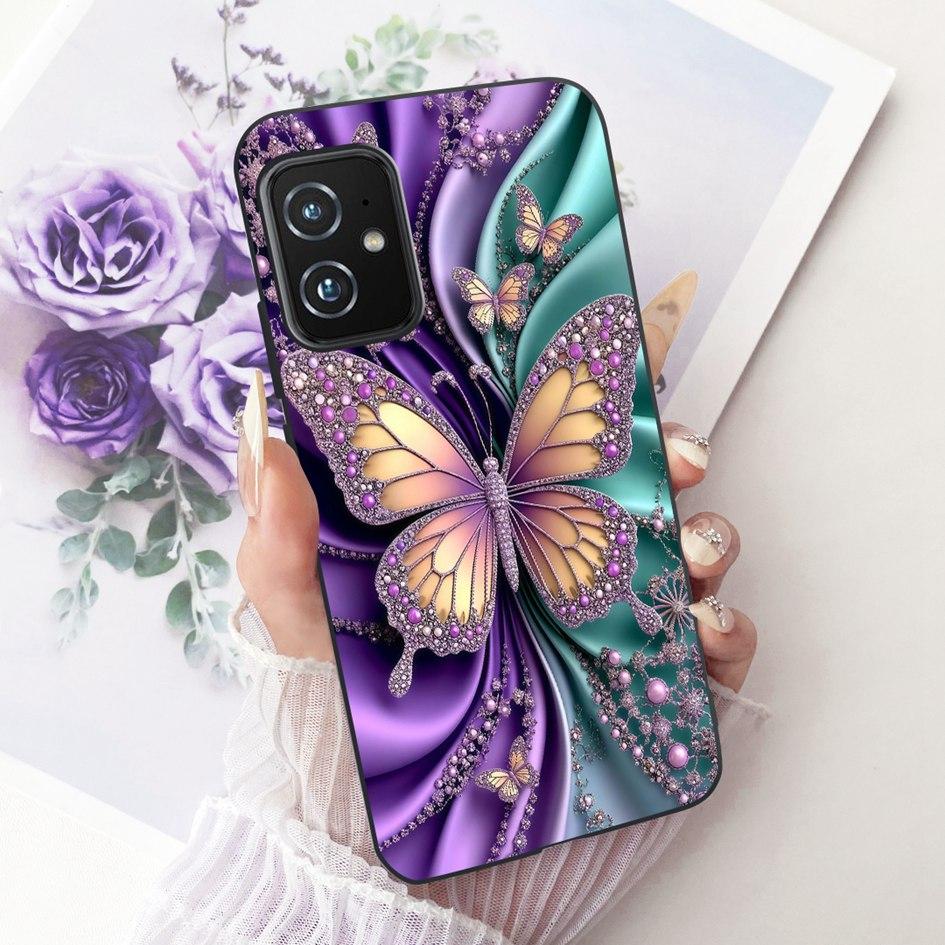 For Asus Zenfone 8 ZS590KS Phone Case Popular Butterfly Soft Black Silicone Cover for Asus Zenfone 8z Case Zenfone8 I006D Bumper