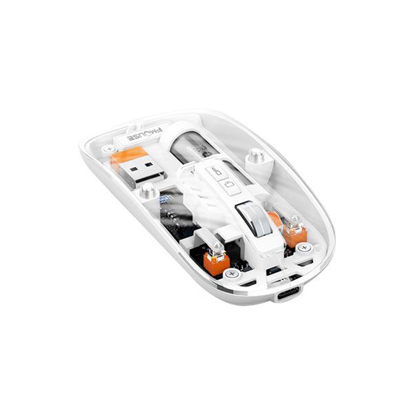 

FMOUSE M233 White ABS Wireless Bluetooth Three-Mode Rechargeable Transparent Mouse Other