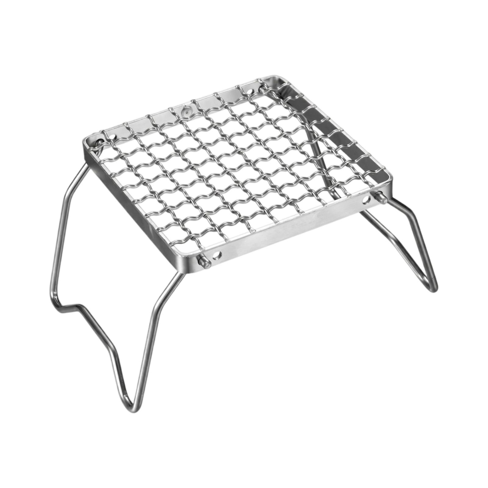 

Foldable Mini Grill Stand MS-1011 Stainless Steel Portable BBQ Rack Compatible with Gas Stoves Compact Design for Outdoor Cooking one size