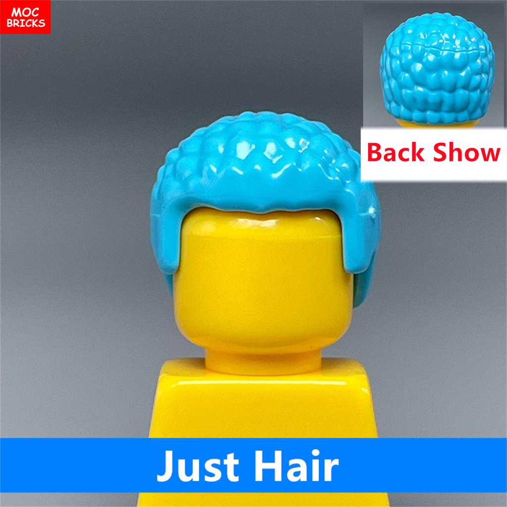 MOC Bricks 4cm Figure Body Wear Male Boy Fire Brown Hairs Assembled Building Blocks Educatinal Plastic Toys