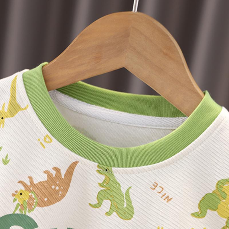 0-5-Year-old boy's short sleeved Set Children's cartoon dinosaur pattern T-shirt Cute two-piece set For boys