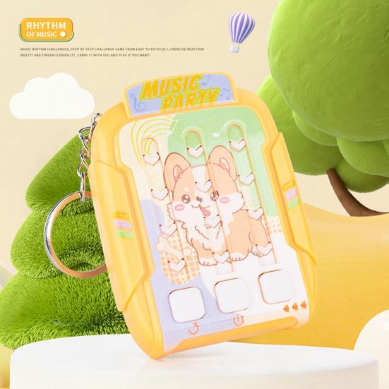 Fast Push Rhythm Game Machine with Music Light Stress Relief Electric Handheld Musical Challenge Toy Kids Adults