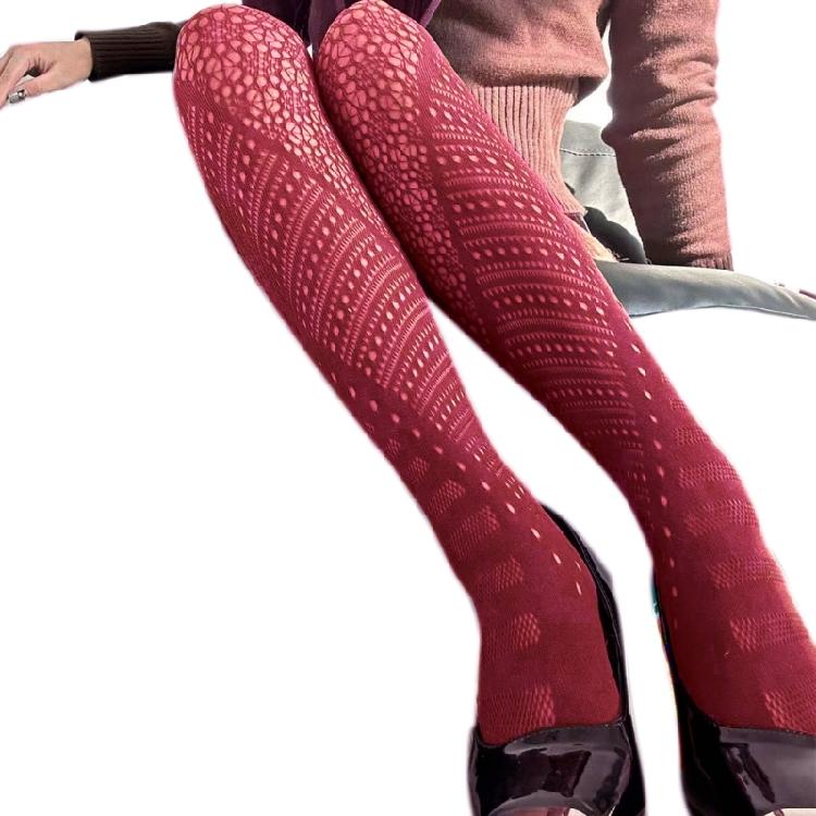 Women Hollowed Irregular Spliced Pantyhose Geometric Fishnet Mesh Tights Legging
