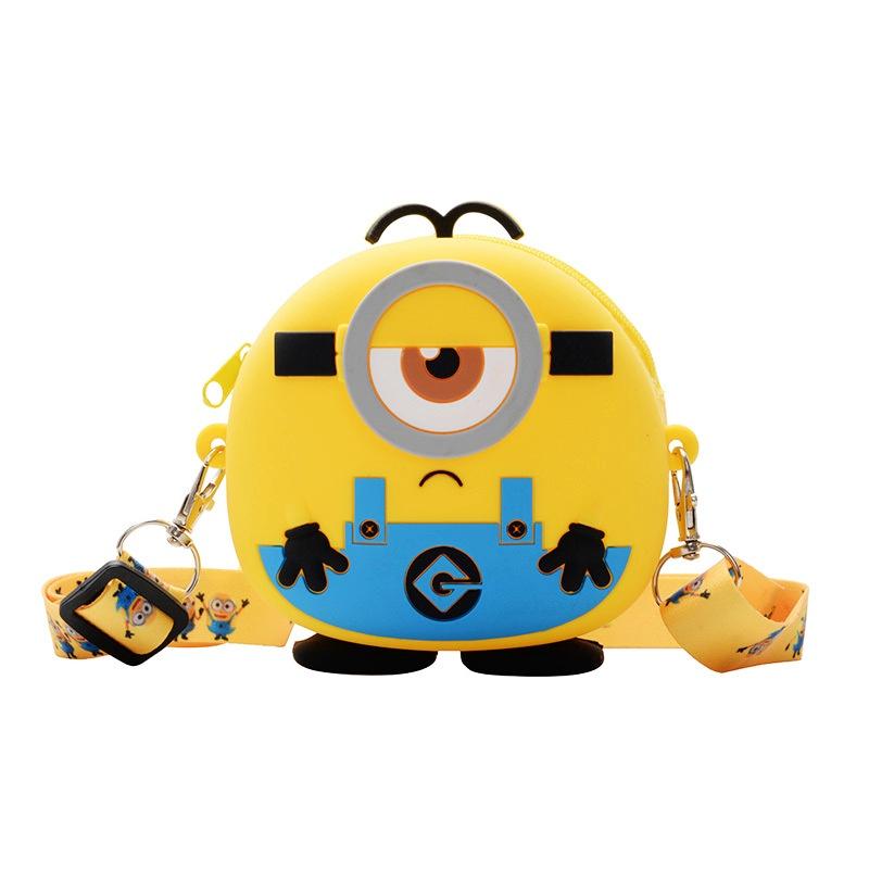 

Kawaii Minions Shoulder Bag For Kids Cartoon Coin Purse Sling Bag For Girls One Eye