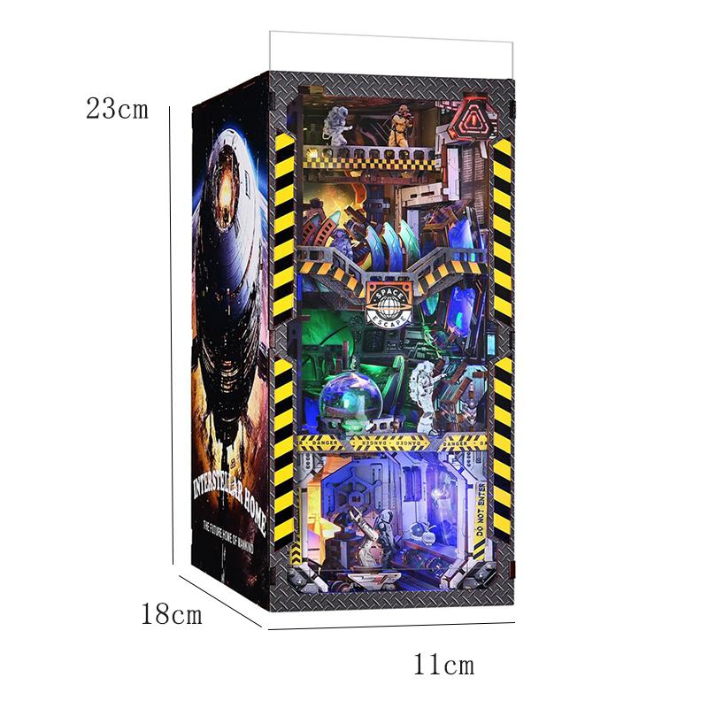 DIY Book Nook Kit Magic House Wooden 3D Puzzle Bookshelf Insert Decor Dollhouse Model Bookend Building Home Decoration Gifts