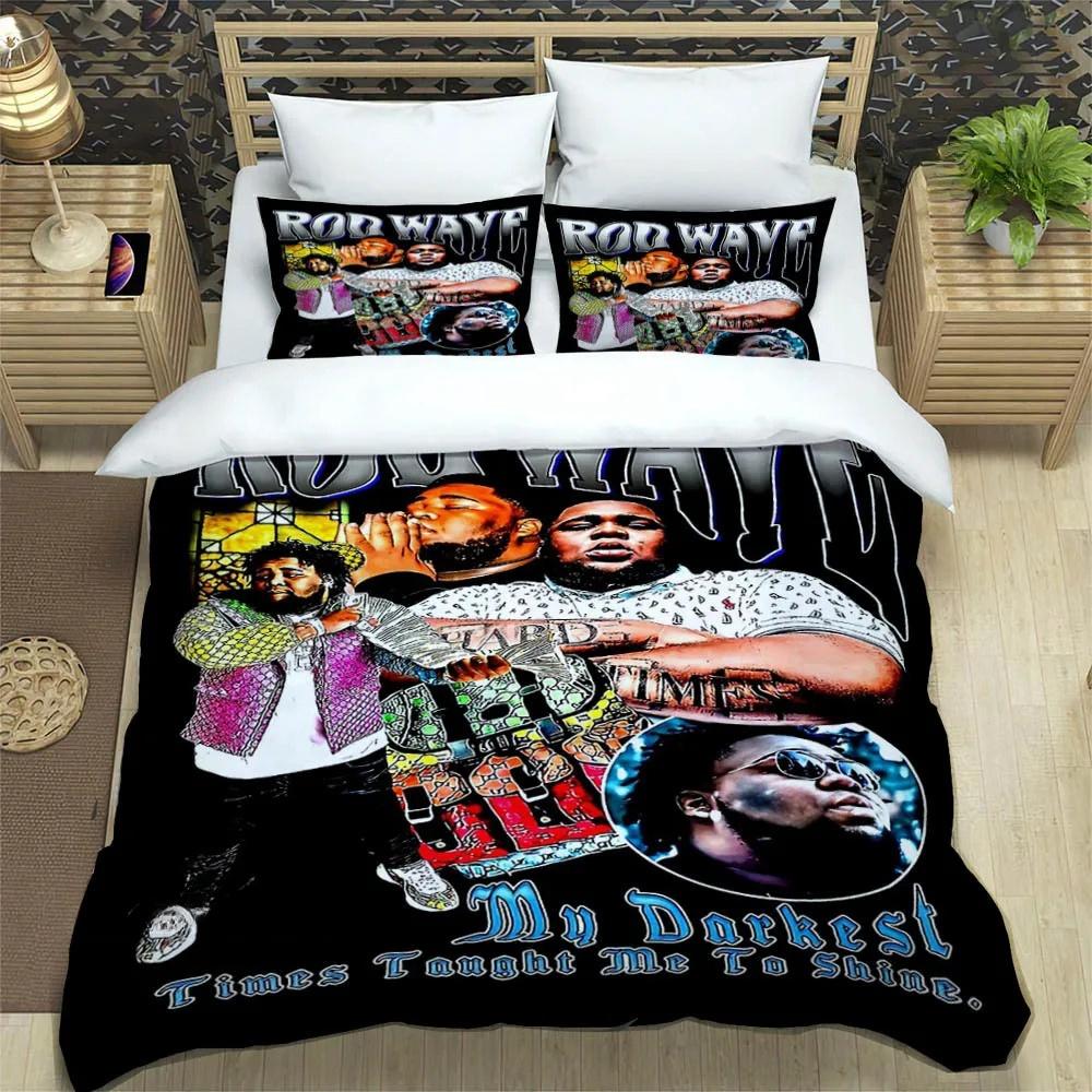 Popular Music Rod Wave Print Bedding Sets exquisite bed supplies set duvet cover comforter set bedding set luxury birthday gift
