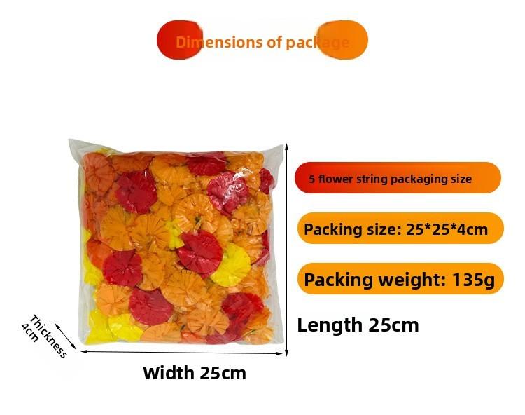 Dia De Los Muertos Decoracion Multicolor Marigold Garland With Plastic Decor For Party Venue Decoration