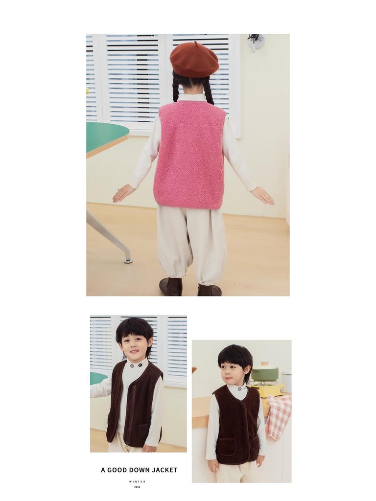 Kids' Lambswool Vest - Warm, Sleeveless Autumn/Winter Jacket for Boys & Girls