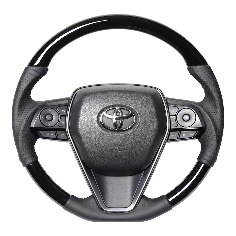 REAL Steering Wheel for Toyota Harrier Piano (80 Series), Black, TYFP-PBW