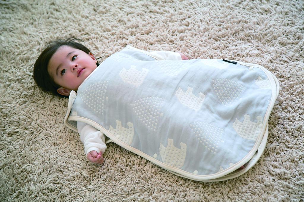 farska Gauze Baby Sleeper Sky 6-Layer (Morinokuma Gray)