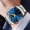 2/4PCS Business Men's Watch Set Fashionable and Simple Blue Dial Quartz Watch Accessory Set Suitable for Daily Clothing Matching