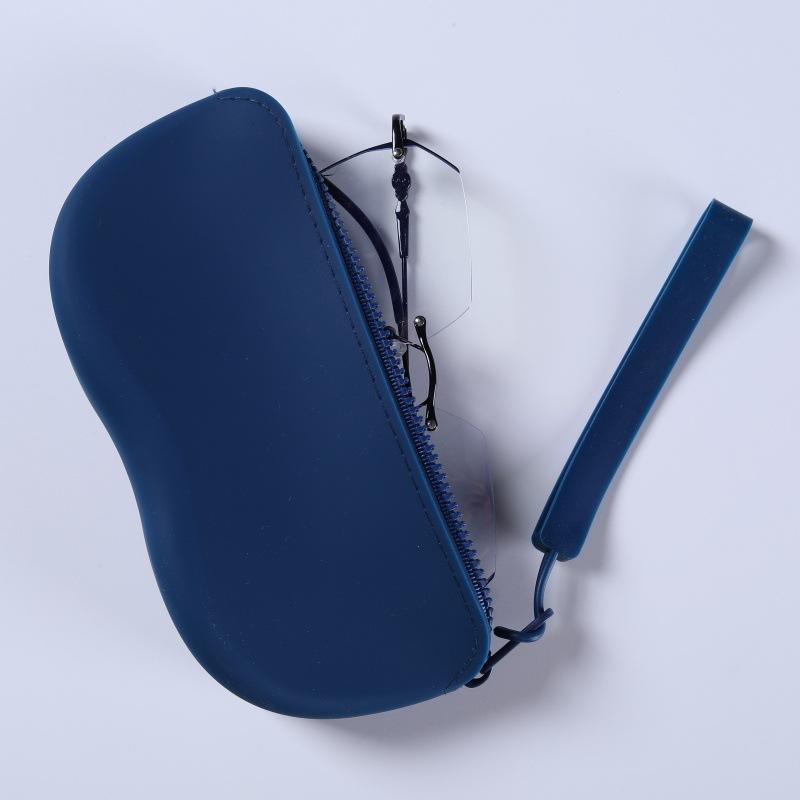 Women Girls Dustproof Glasses Box for Women Men Solid Colour Silicone Zipper Glasses Storage Waterproof Bag Cosmetic Coin Bag