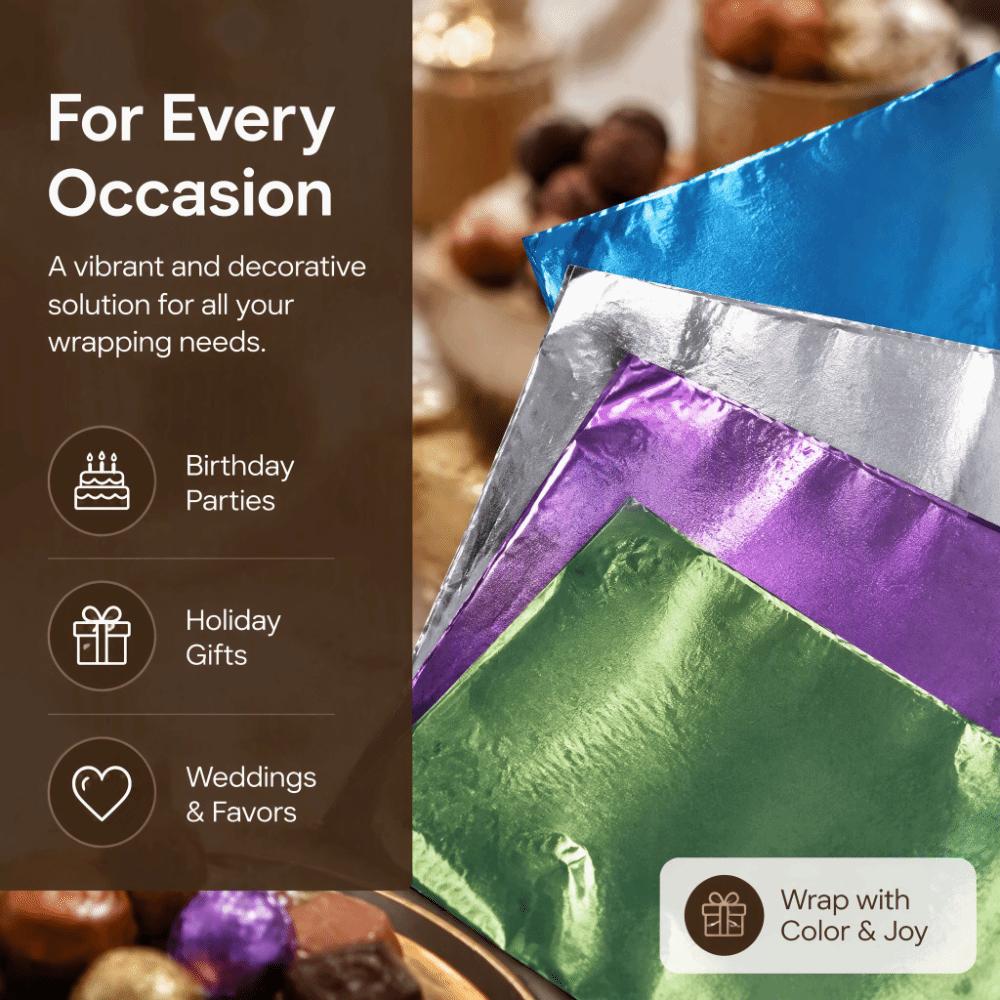 100 Stück Aluminiumfolie Folie Süßigkeitenwickler Schokoladenverpackungsbögen Valentinstag Weihnachten