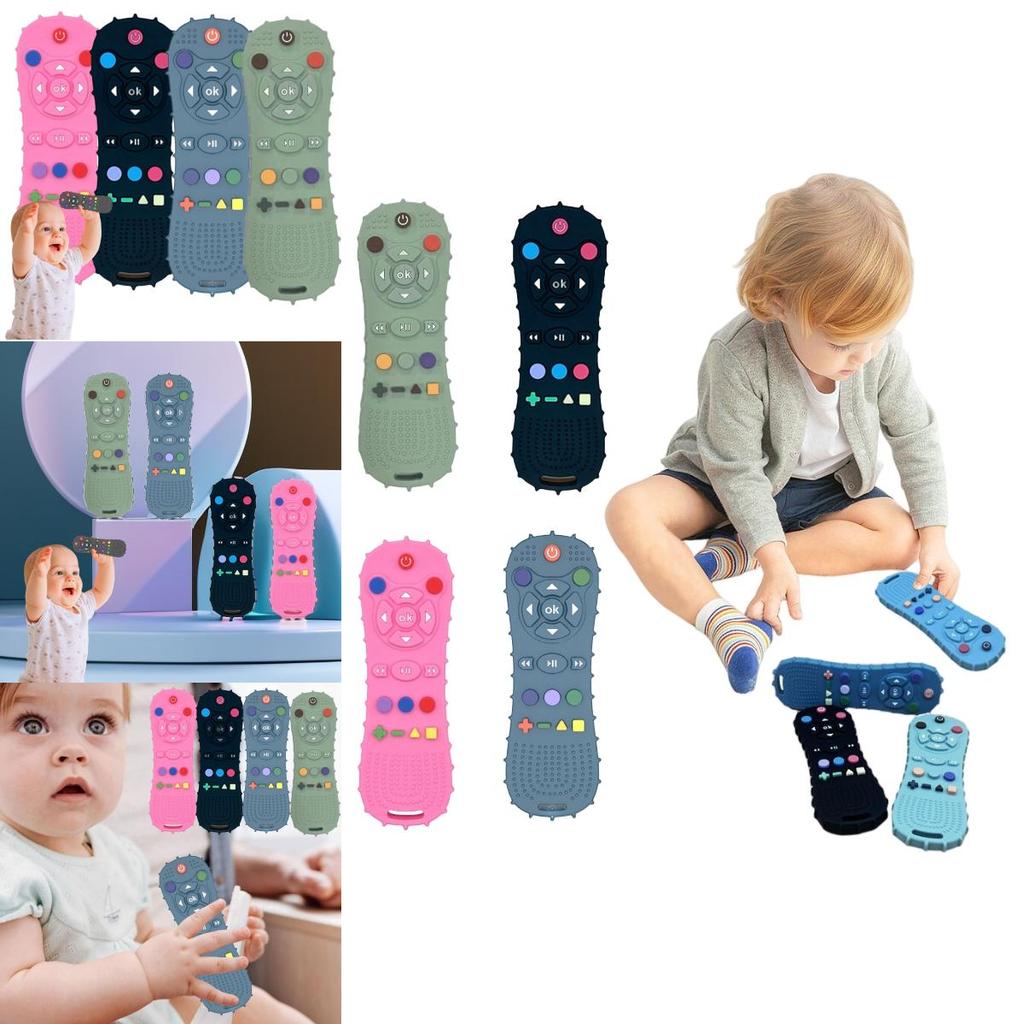 Infant Teething Toy With Colorful Buttons Soft And Chewy Food Grade Silicone 15*5cm