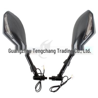 Universell 10 mm backspegel med LED-blinkers och stilfull reflektor