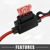 A ABSOPRO Fuse Holder 40A Standard Style Fuse 12 AWG Fuse Holder Waterproof