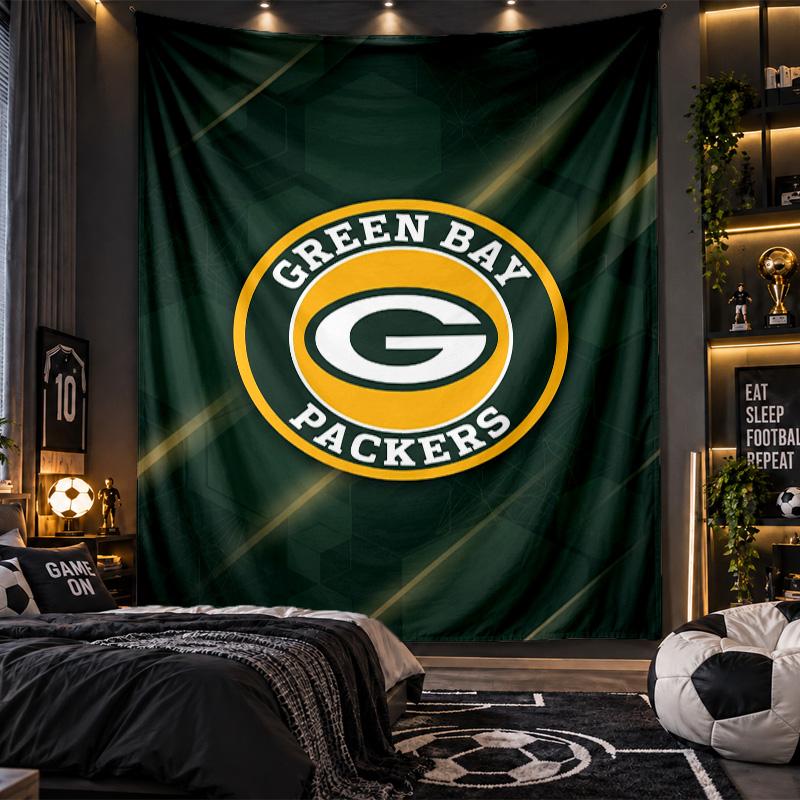 Wall Hanging Tapestry Green Bay Packers Print Cloth for Living Room Bedroom Home Decor