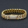 Bracciale Catena Cubana da Uomo VEROMCA 14mm Completamente Zircone Diamantato Stile Hip-Hop Chiusura a Scatto Gioielli di Moda Popolari