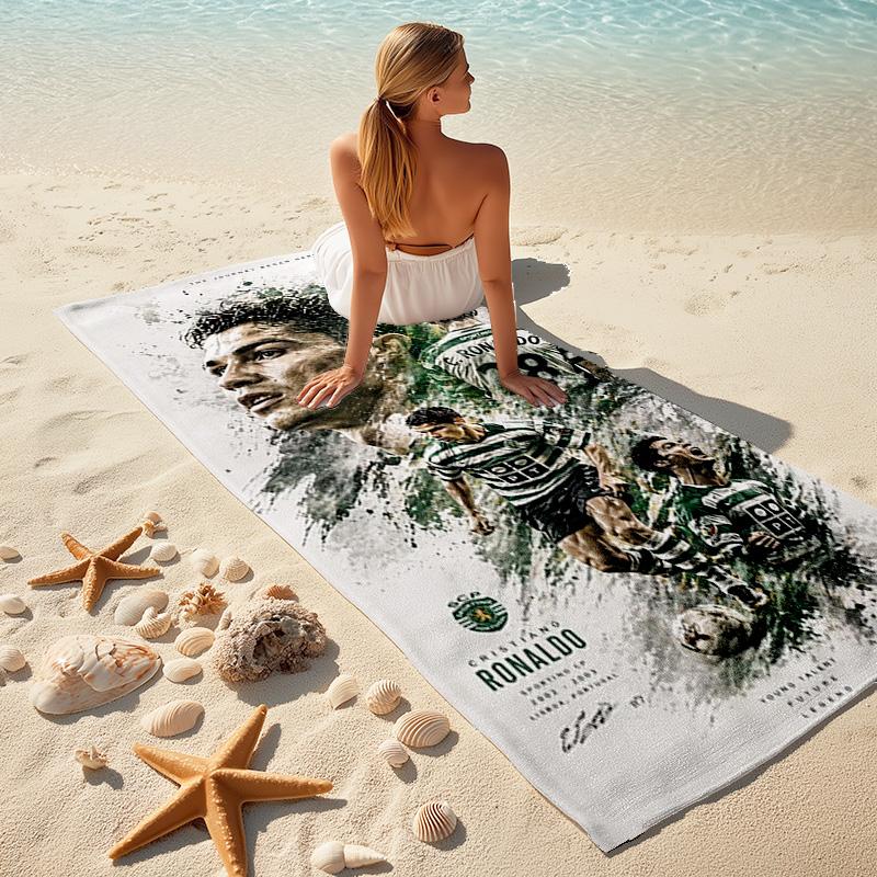 Ronaldo Legacy Passion Power Glory Beach Towel Outdoor Camping Beach Towel For Vacation Photos Quickdrying Swim Towel Absorbent Bath Towel Seaside