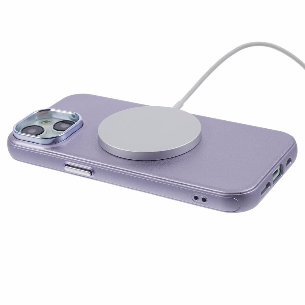 For iPhone 14/13 Case Compatible with MagSafe Leather+PC Shockproof Phone Cover