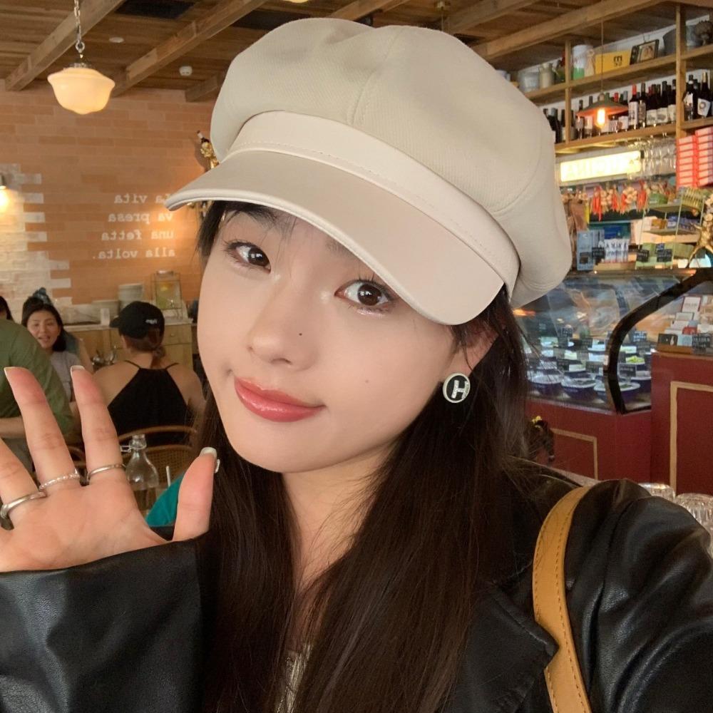 Warm Women's Duck Tongue Beret Breathable Vintage Newsboy Hats Adjustable Pleated Berets  Women Men