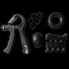 LongChan Black 5-Piece Hand Gripper & Finger Exerciser Set