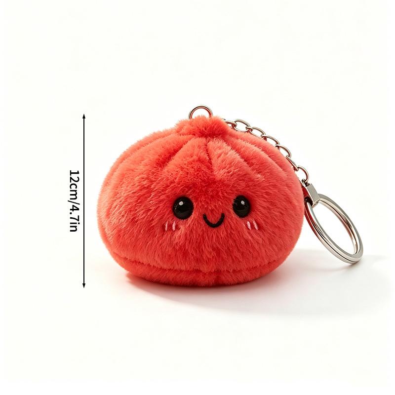 Funny Dumplings Keychains Simulated Dumpling Keyring Stress Relief Keychain for Bag Backpack Accessories Hanging Ornament