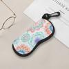 2D-Boho Floral Print Protective Glasses Case, Watercolor Mandala Sunglasses Case, Portable Eyeglass Storage Pouch, Lightweight Zipper Travel Eyewear B