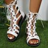 Fashion Women Sandals 2025 New Fashion Summer Sandals Hollow Round Head Cross Strap Shoes Women Casual Flat Shoes Sandalias De Mujer