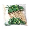 100PCS Disposable Cocktails Tags, Green Beer Decor Bamboo Picks, Disposable Handheld Toothpicks, for Snacks Sandwiches Cupcake