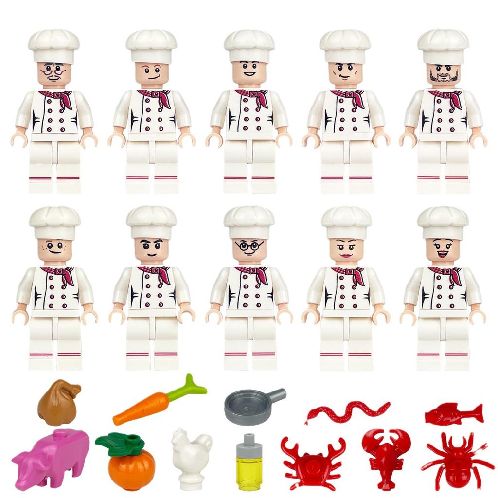 M1635 Chef Building Block Villain Big City Occupation Small Particle Assembly Toy Bag