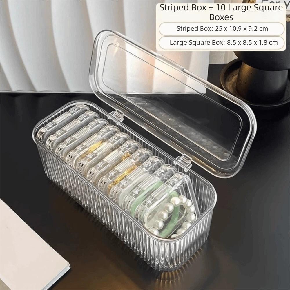 Transparent Jewelry Storage Box Dustproof Lid Bracelet Storage Box  Jewelry Display