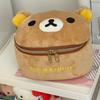 Cartoon Rilakkuma Bear Plush Toy Portable Makeup Bag Wash Bag Large Capacity CCD Storage Organizer Cute Soft Stuffed Animal Doll