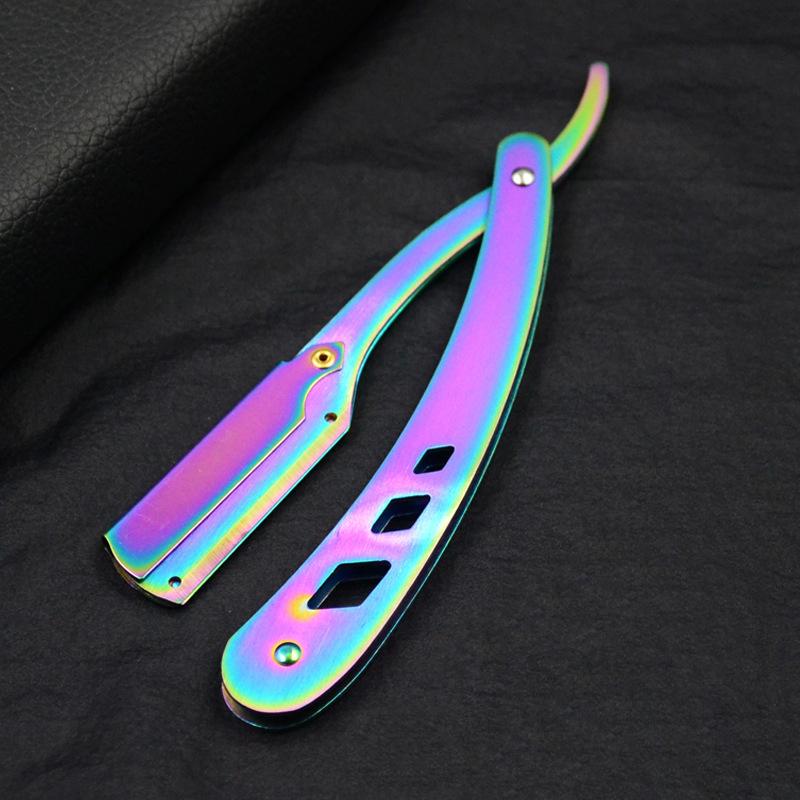 

Tools Hair Razor and Blades Men Shaving Barber Antique Black Folding Shaving Knife Unisex Hair Removal (Without Blade) фіолетовий