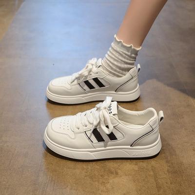 Little White Shoes Women's New Autumn Versatile Leather Sports and Leisure Shoes with Skirts and Board Shoes